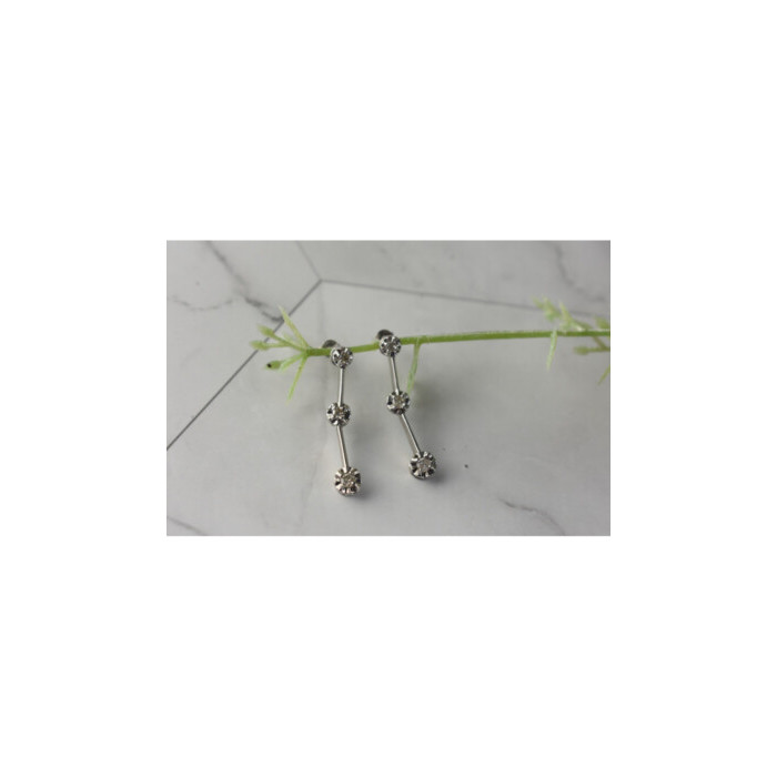 10K WHITE GOLD DIAMONDS STUD EARRINGS