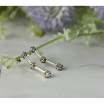 10K White Gold Diamonds Stud Earrings
