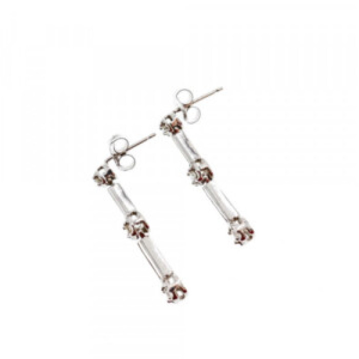 10K White Gold Diamonds Stud Earrings