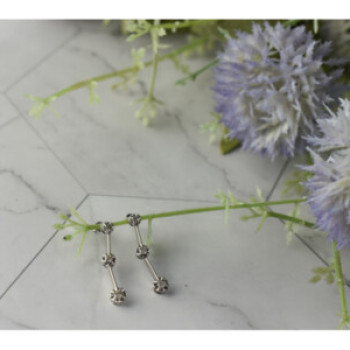 10K White Gold Diamonds Stud Earrings