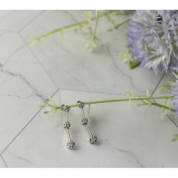 10K White Gold Diamonds Stud Earrings