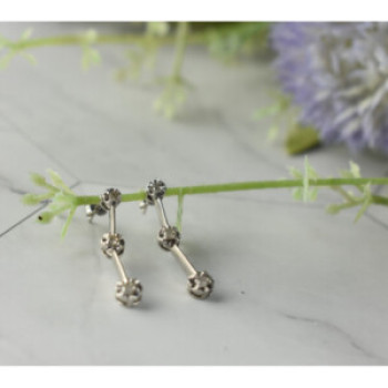 10K White Gold Diamonds Stud Earrings