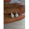 925 Sterling Silver Opal & Beryl Stud Earrings Length 0.4 inch