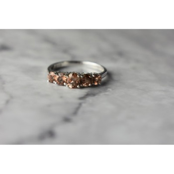 925 Sterling Silver Hessonite Ring Size 8