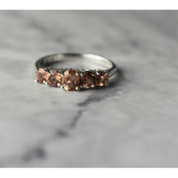 925 Sterling Silver Hessonite Ring Size 8