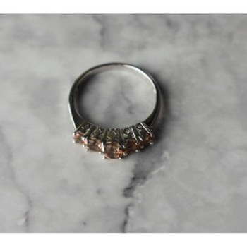 925 Sterling Silver Hessonite Ring Size 8