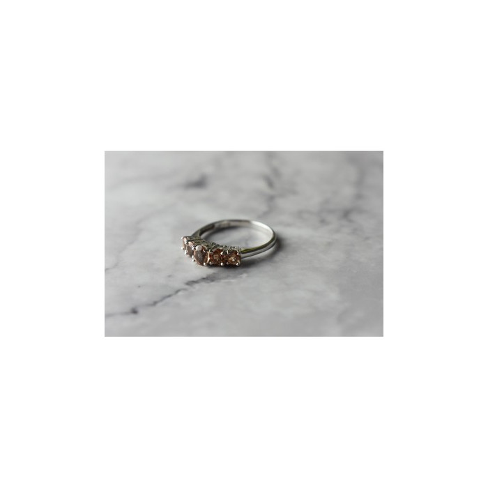 925 Sterling Silver Hessonite Ring Size 8