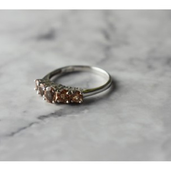 925 Sterling Silver Hessonite Ring Size 8