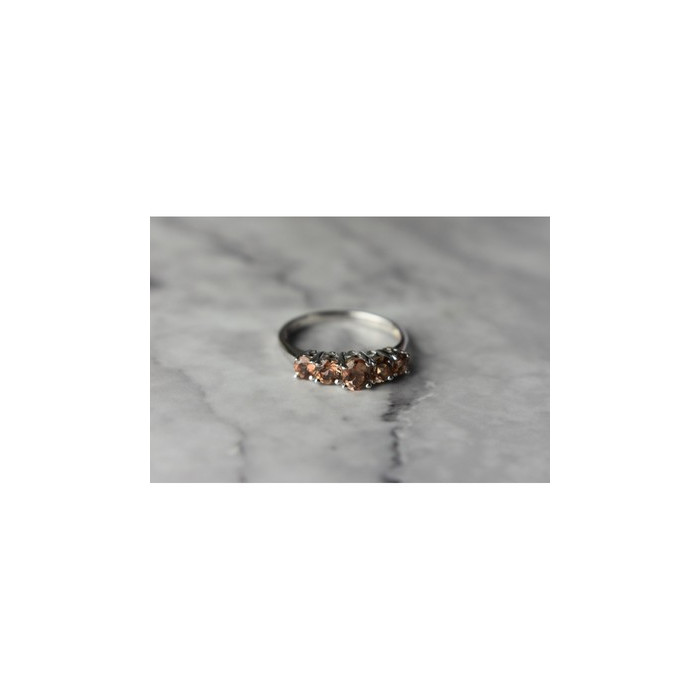 925 Sterling Silver Hessonite Ring Size 8