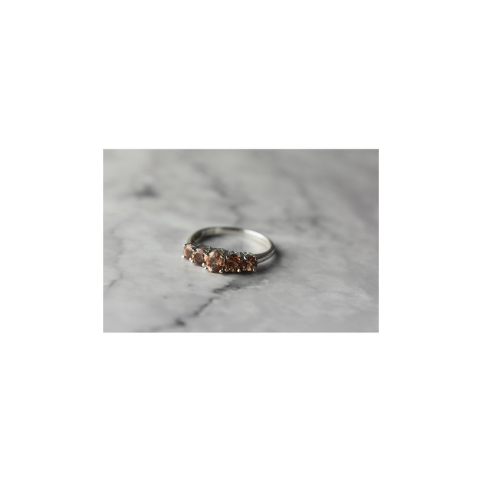 925 Sterling Silver Hessonite Ring Size 8