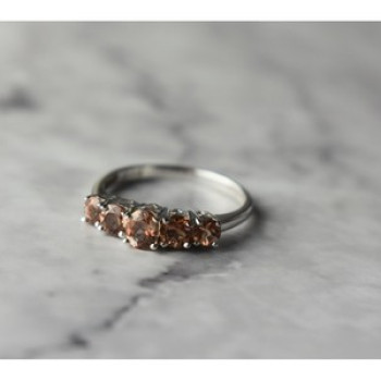925 Sterling Silver Hessonite Ring Size 8