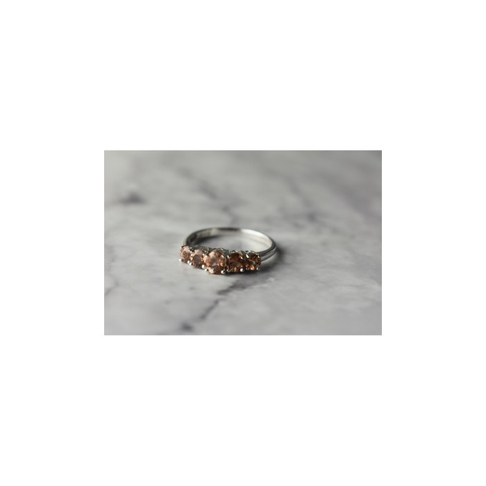 925 Sterling Silver Hessonite Ring Size 8