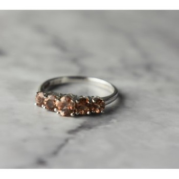 925 Sterling Silver Hessonite Ring Size 8
