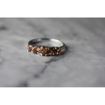 925 Sterling Silver Hessonite Ring Size 8