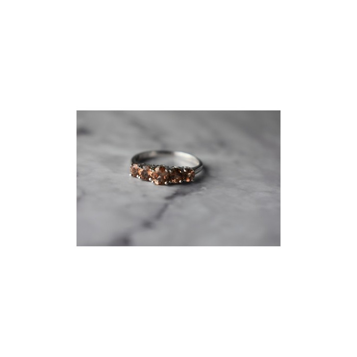 925 Sterling Silver Hessonite Ring Size 8