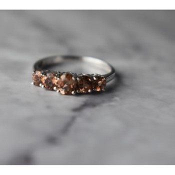 925 Sterling Silver Hessonite Ring Size 8