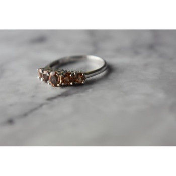 925 Sterling Silver Hessonite Ring Size 8