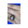 925 Sterling Silver Gold Plated Sapphire & CZ Ring Size 7