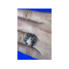 925 Sterling Silver Gold Plated Sapphire & CZ Ring Size 7