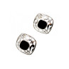 925 STERLING SILVER BLACK NEPHRITE STUD EARRINGS