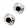 925 Sterling Silver Black Nephrite Stud Earrings