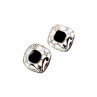 925 STERLING SILVER BLACK NEPHRITE STUD EARRINGS