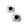925 STERLING SILVER BLACK NEPHRITE STUD EARRINGS