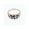 925 Sterling Silver Multi Gemstones Ring Size 8