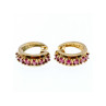 925 STERLING SILVER GOLD PLATED RUBIES EARRINGS
