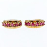 925 Sterling Silver Gold Plated Rubies Earrings