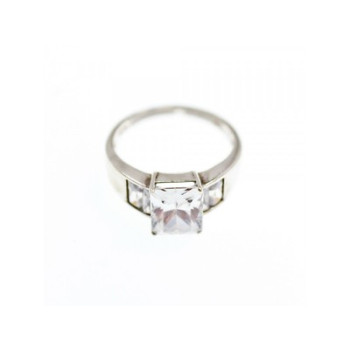 925 Sterling Silver CZ Ring Size 14