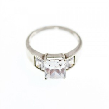 925 Sterling Silver CZ Ring Size 14