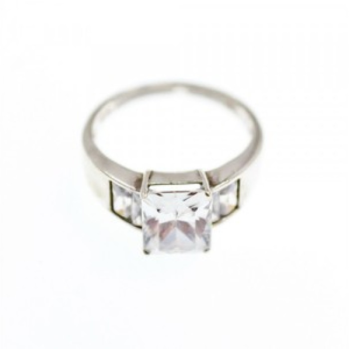 925 Sterling Silver CZ Ring Size 14