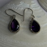 Vintage Design 925 Sterling Silver Amethyst Earrings Length 1.10 Inch