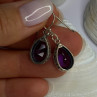 Vintage Design 925 Sterling Silver Amethyst Earrings Length 1.10 Inch