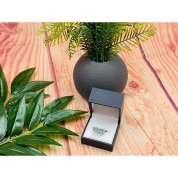 925 Sterling Silver Blue Spinel Ring Size 6.5