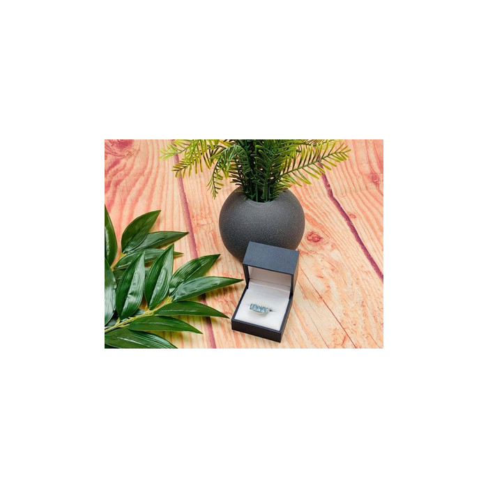 925 Sterling Silver Blue Spinel Ring Size 6.5