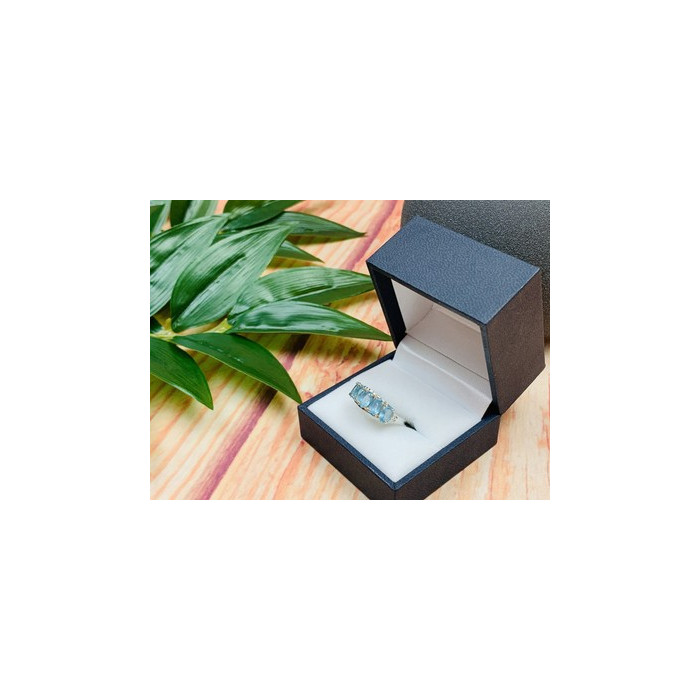 925 Sterling Silver Blue Spinel Ring Size 6.5