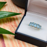 925 Sterling Silver Blue Spinel Ring Size 6.5