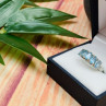 925 Sterling Silver Blue Spinel Ring Size 6.5