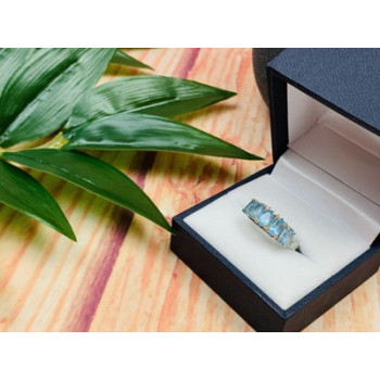 925 Sterling Silver Blue Spinel Ring Size 6.5