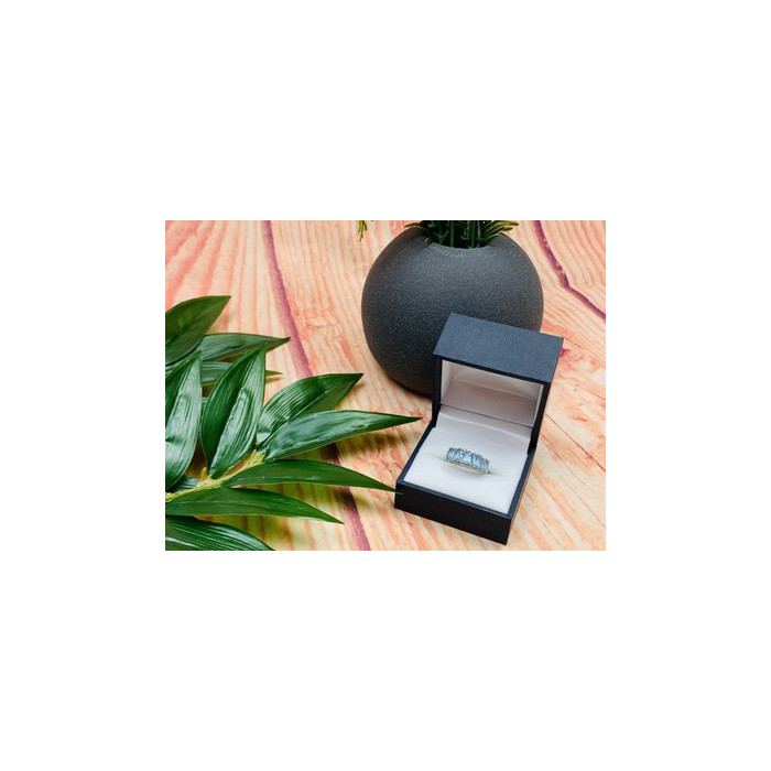 925 Sterling Silver Blue Spinel Ring Size 6.5