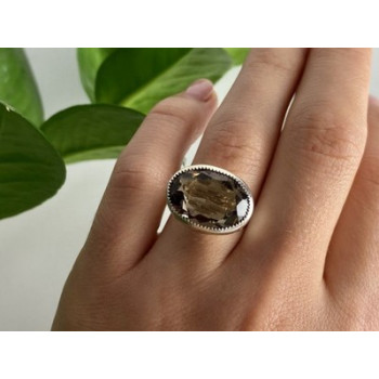 Vintage 925 Sterling Silver Hessonite Ring Size 6.5