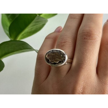 Vintage 925 Sterling Silver Hessonite Ring Size 6.5