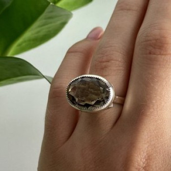 Vintage 925 Sterling Silver Hessonite Ring Size 6.5