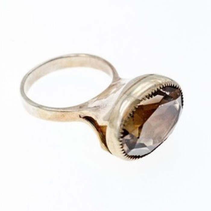 Vintage 925 Sterling Silver Hessonite Ring Size 6.5