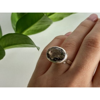 Vintage 925 Sterling Silver Hessonite Ring Size 6.5