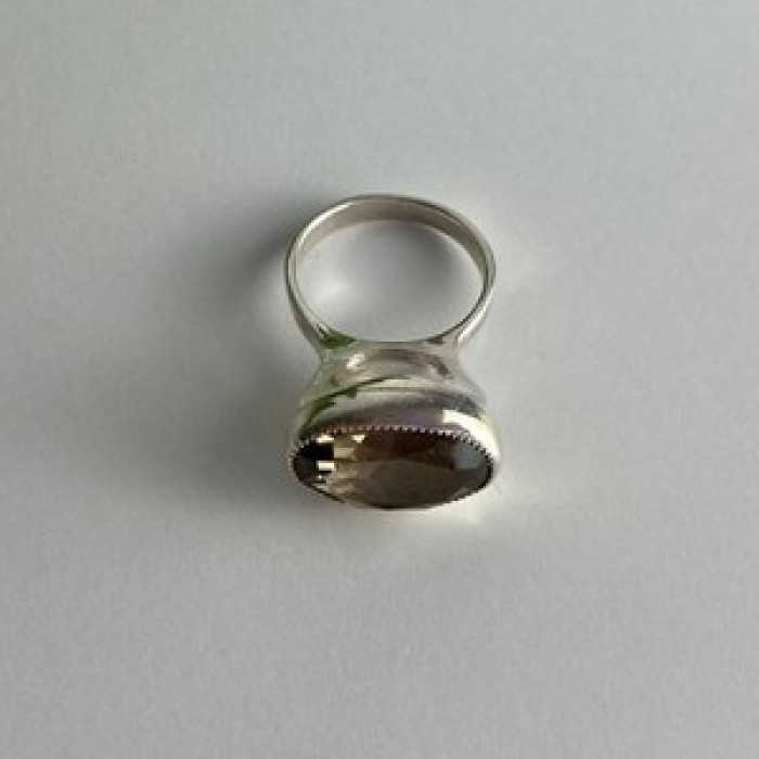 Vintage 925 Sterling Silver Hessonite Ring Size 6.5