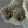 925 Sterling Silver Gold Plated Sapphire Earrings Length 0.70 Inch