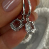 925 Sterling Silver Blue Topaz BBJ Earrings Length 1.10 Inch